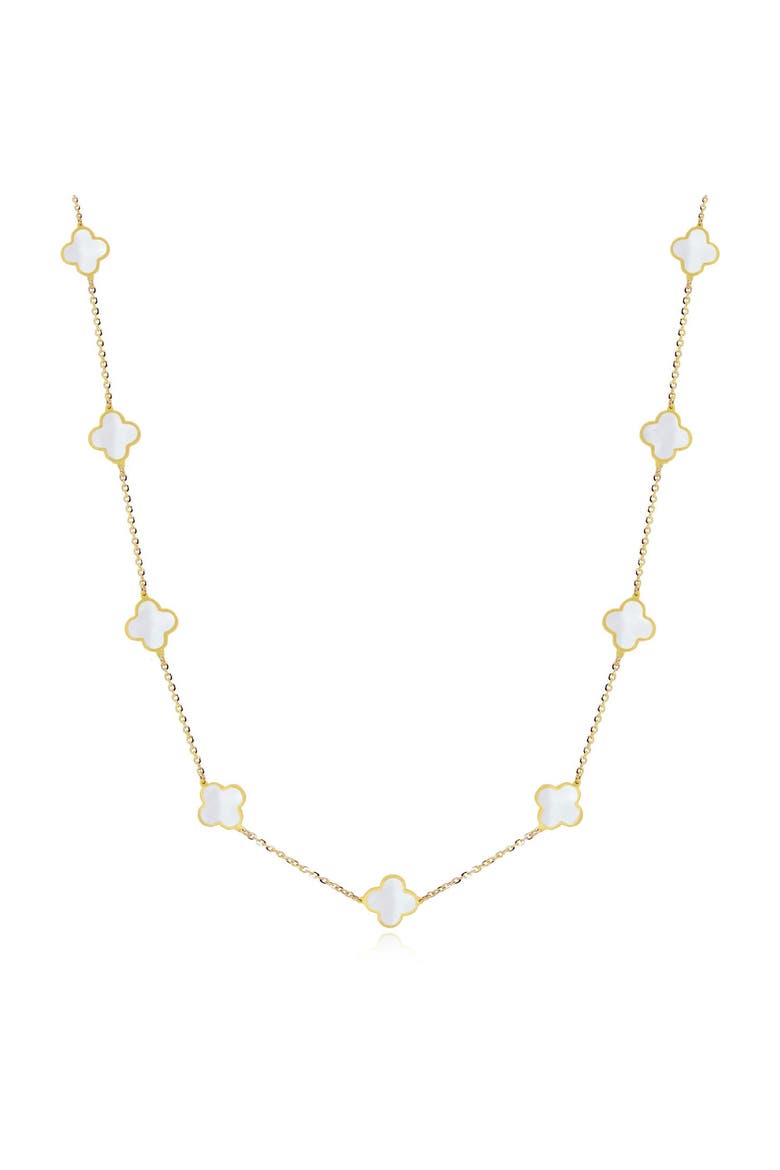 Mini Mother of Pearl Clover Necklace, Main, color, Mother of Pearl