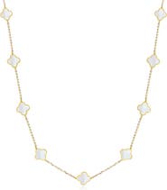 The Lovery Fine Jewelry Mini Mother of Pearl Clover Necklace