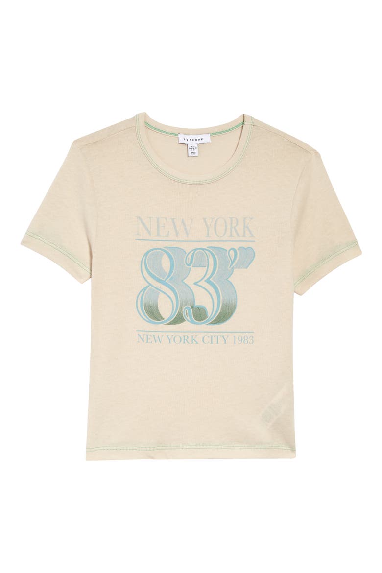 New York '83 Graphic Baby Tee, Alternate, color, STONE