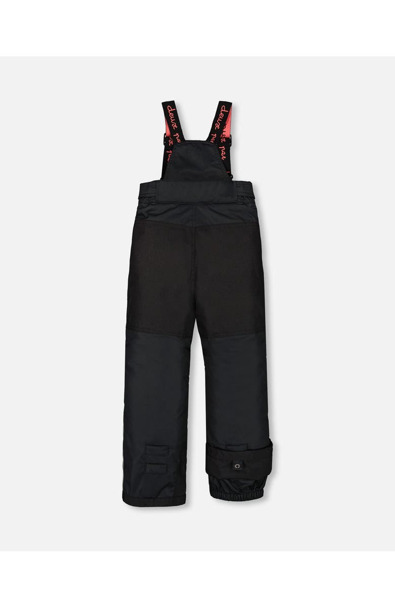 Deux par Deux Little Girl's Two Piece Snowsuit Black Printed Coral Flowers, Alternate, color, 