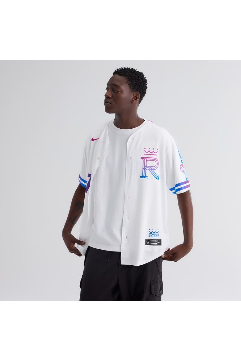 Men's Nike Bobby Witt Jr. White Kansas City Royals 2026 City Connect Stadium Jersey, Alternate, color, White