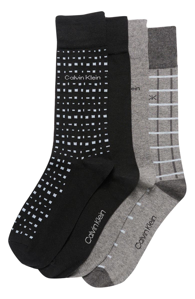 Calvin Klein Assorted 4-Pack Dress Socks, Main, color, 