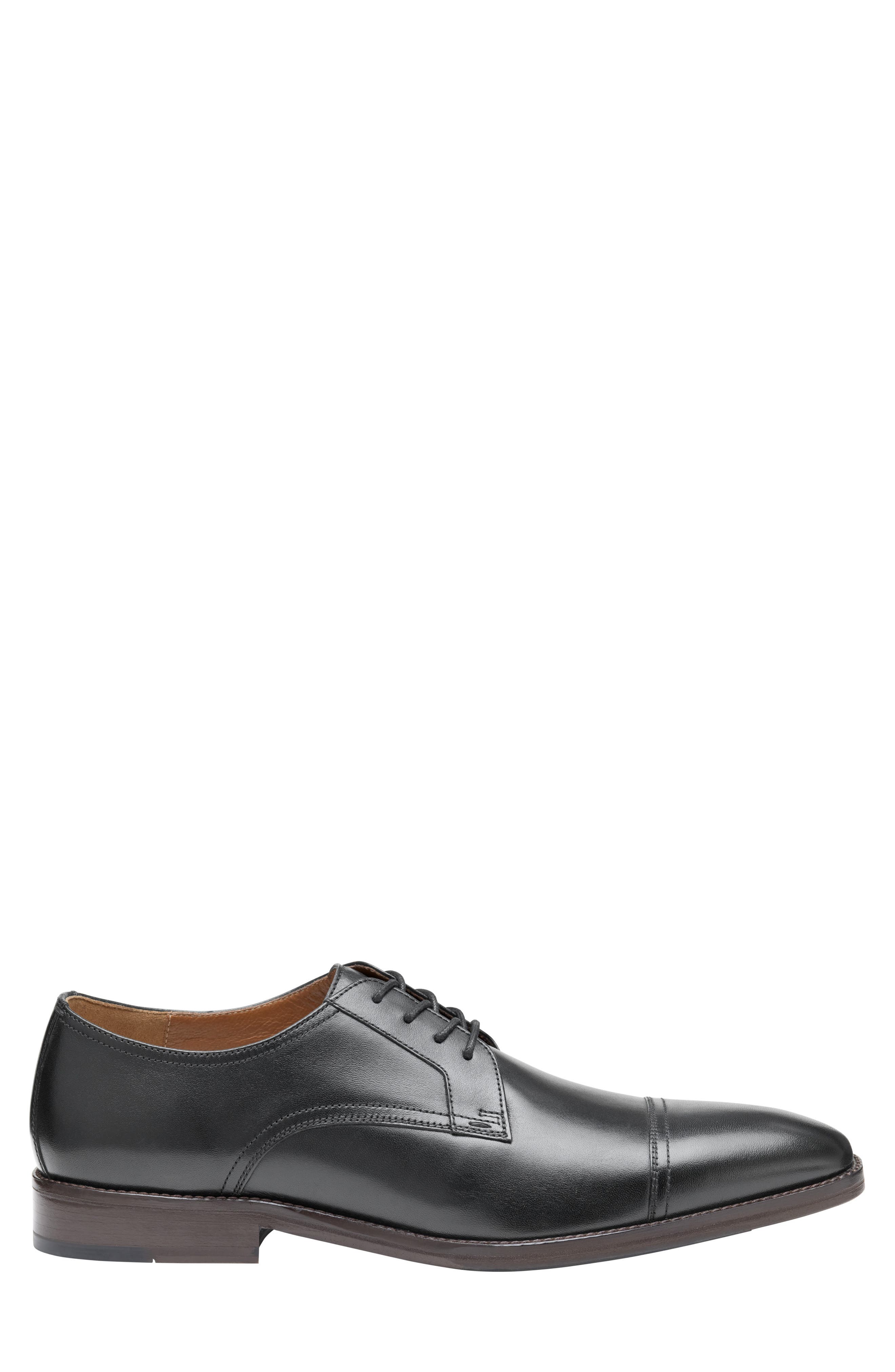 Johnston & Murphy Hedley Cap Toe Derby, Alternate, color, Black Full Grain