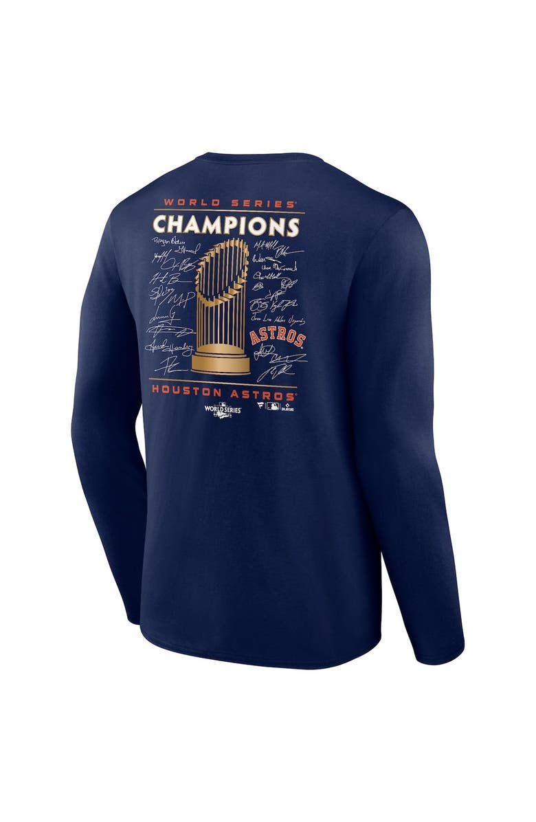 FANATICS Men's Fanatics Branded Navy Houston Astros 2022 World Series Champions Signature Roster Long Sleeve T-Shirt, Alternate, color,