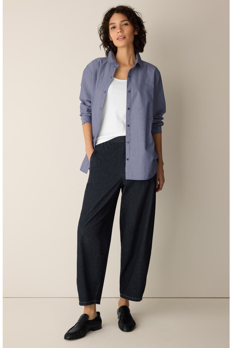 Pull-On Ankle Lantern Pants, Alternate, color, DARK WASH