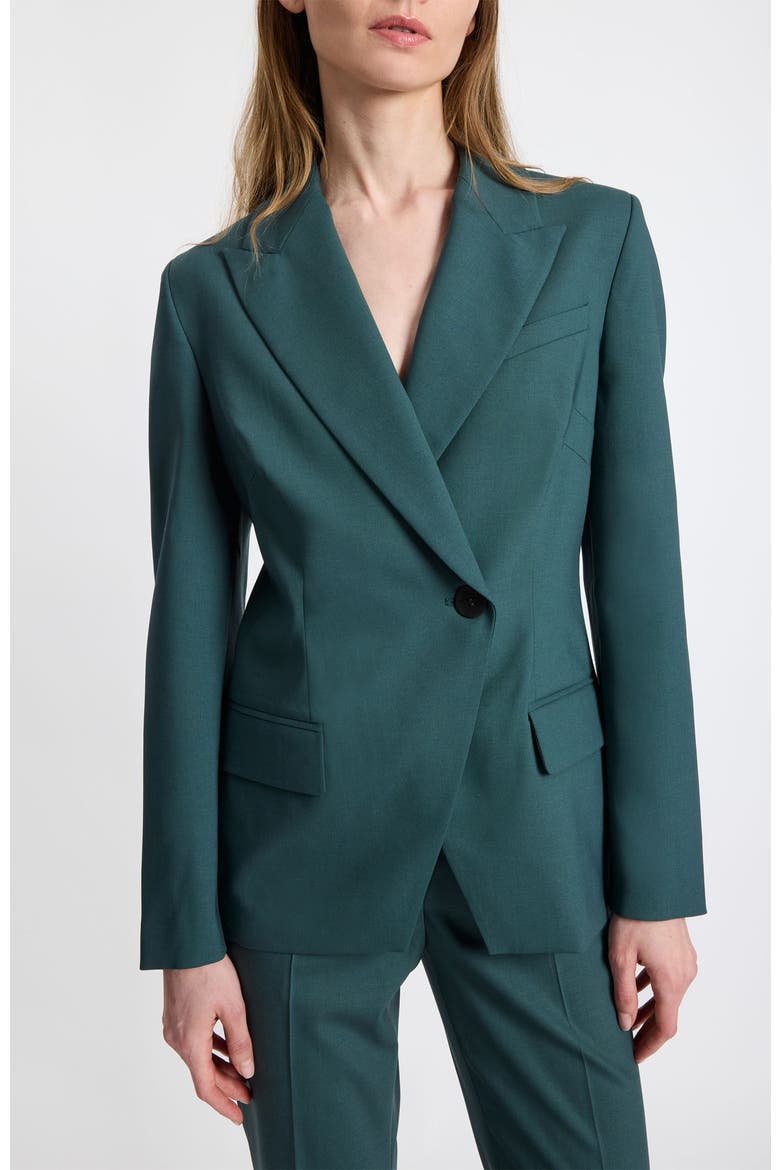 Malli Single Button Wool Stretch Jacket, Alternate, color, Steel Teal