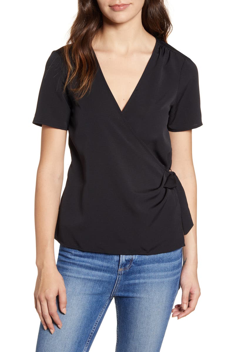 Bobeau Gwyneth Wrap Top, Main, color, 