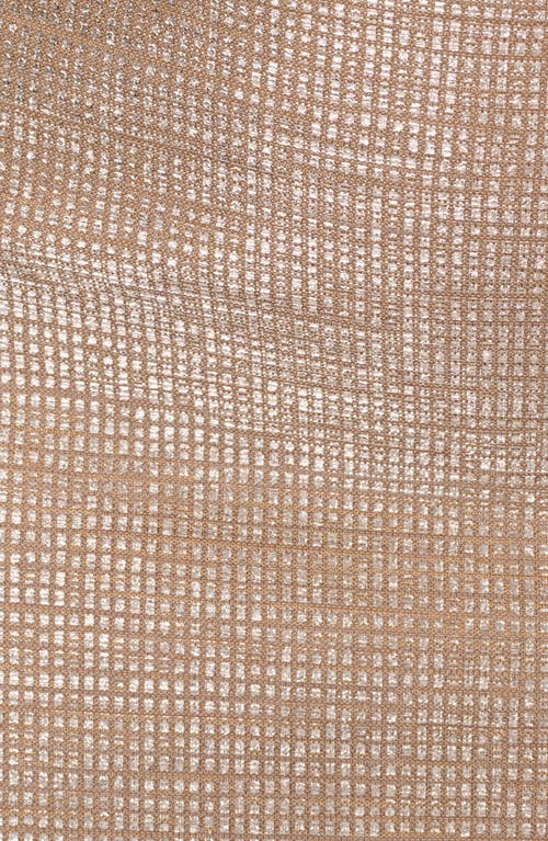ADRIANNA PAPELL ADRIANNA PAPELL METALLIC FLUTTER KNIT MERMAID GOWN 
