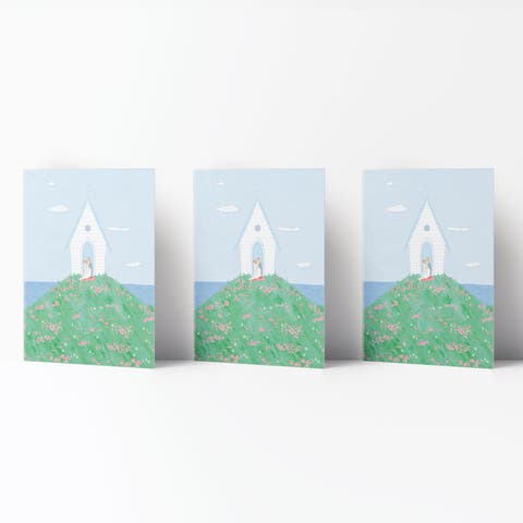 Wedding Greeting Card Pack Sets (3 ct) Chapel Couple