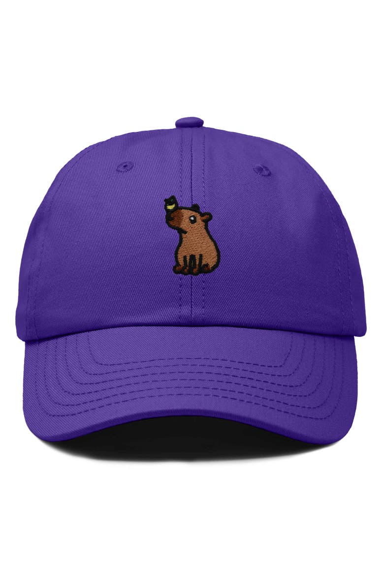 Capybara Embroidered Everyday Hat, Main, color, Purple