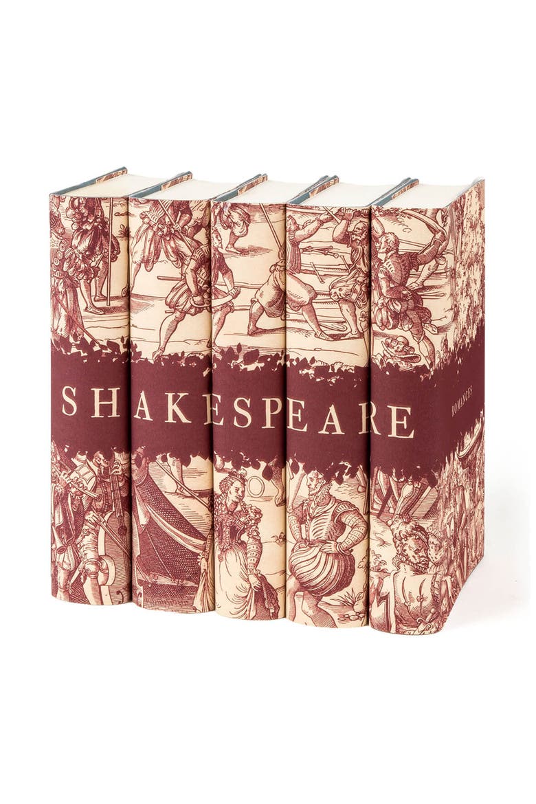 William Shakespeare Engraving Book Set, Alternate, color, Red