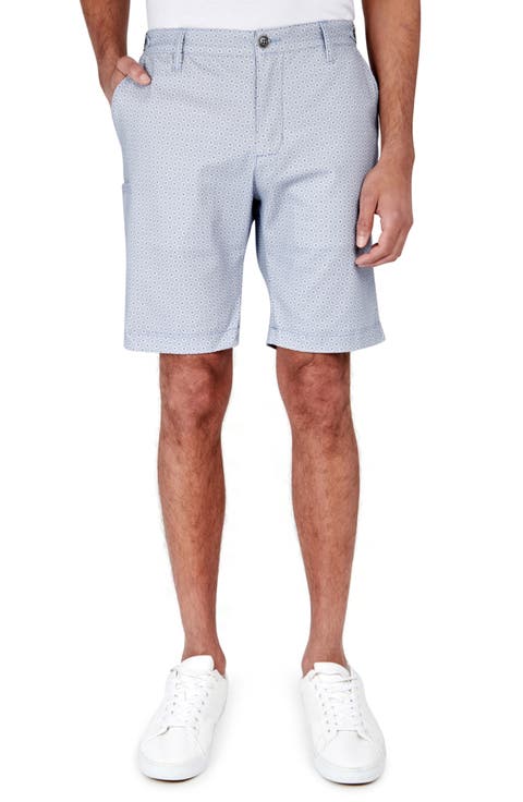 Slim Fit Garnet Medallion Print Flat Front Shorts