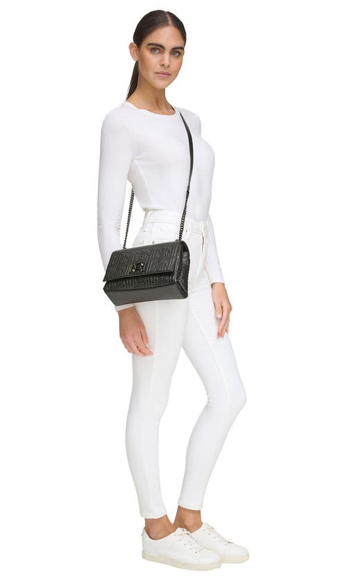 Dkny Delanie Flap Shoulder In Blk/black
