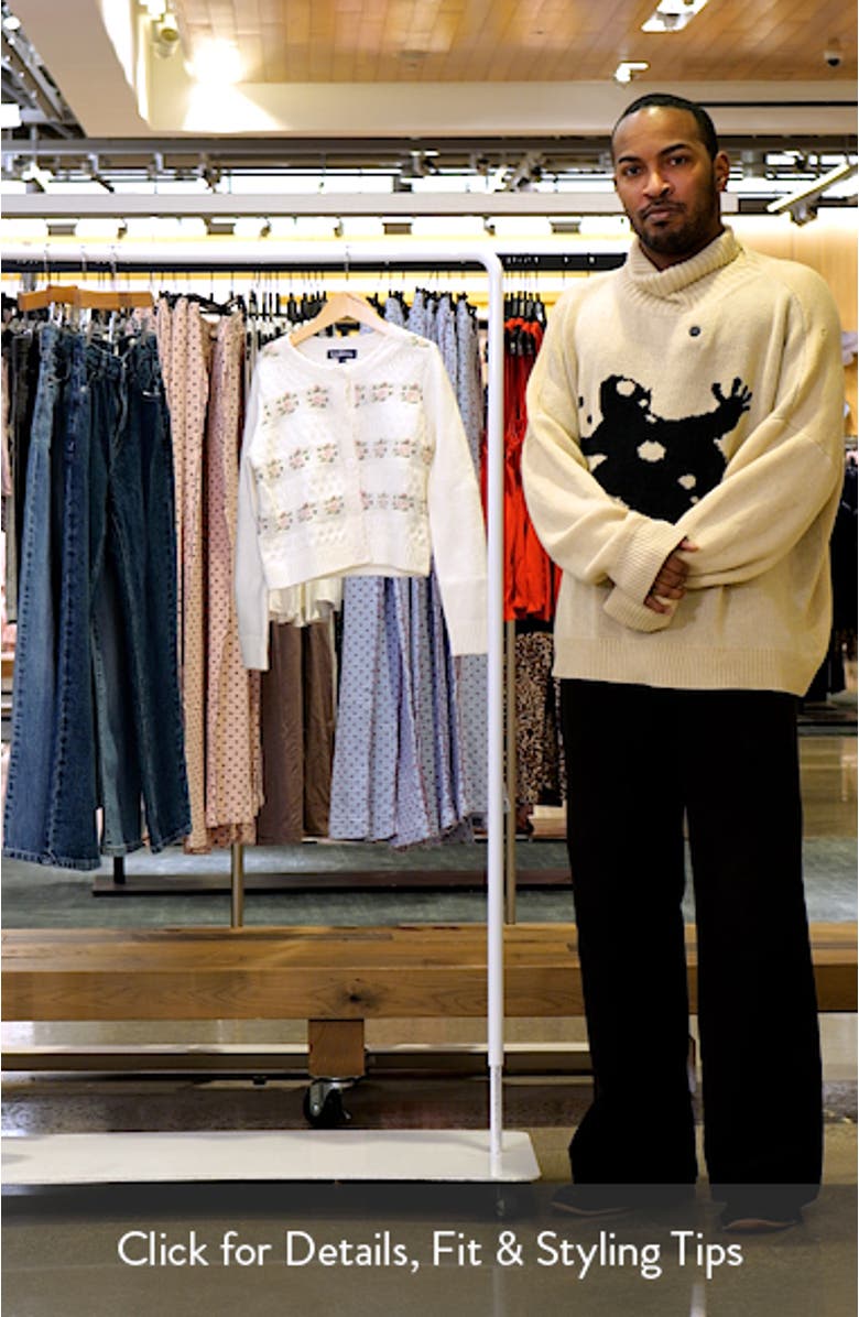 Kids' Floral Stripe Pointelle Cardigan, sales video thumbnail