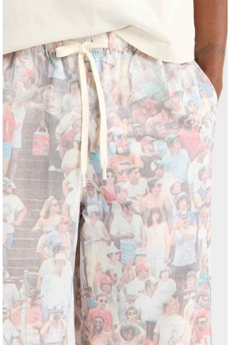 Lemon Print Drawstring Pants, Alternate, color, ANTIQUE WHITE