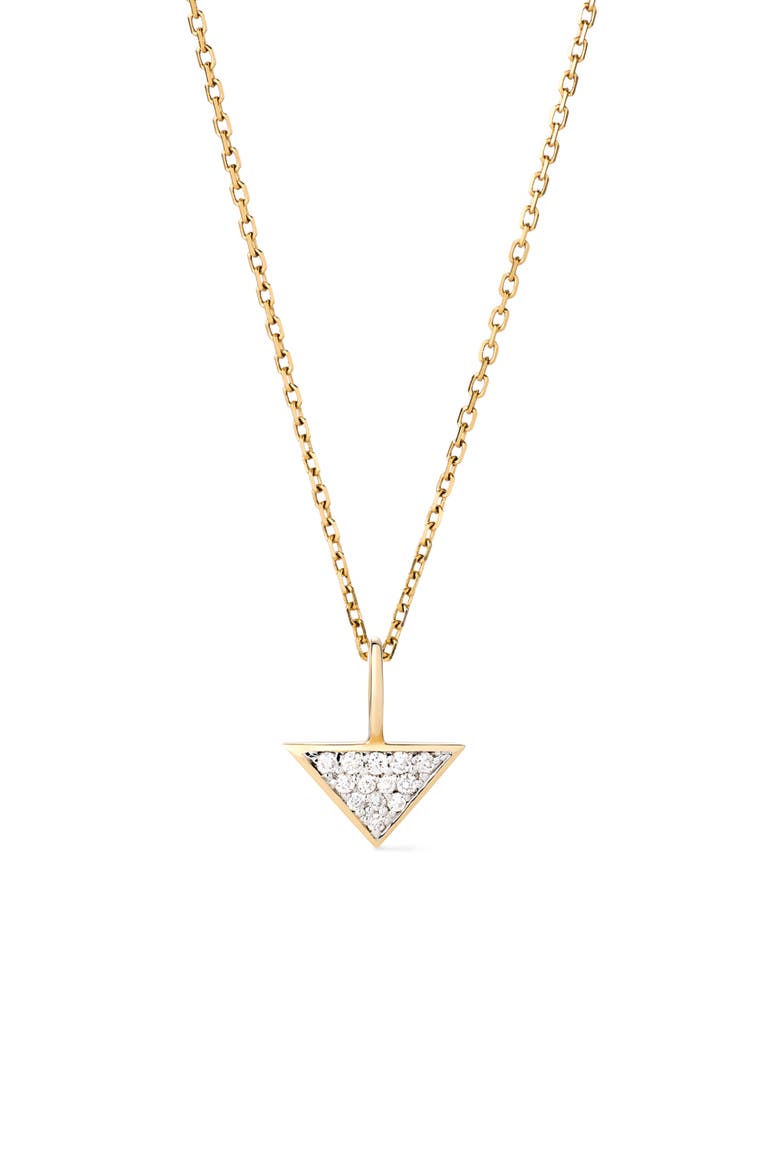 Solid Yellow Gold - Trillion Diamond Charm Necklace, Main, color, Gold