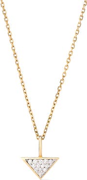 Ana Luisa Solid Yellow Gold - Trillion Diamond Charm Necklace