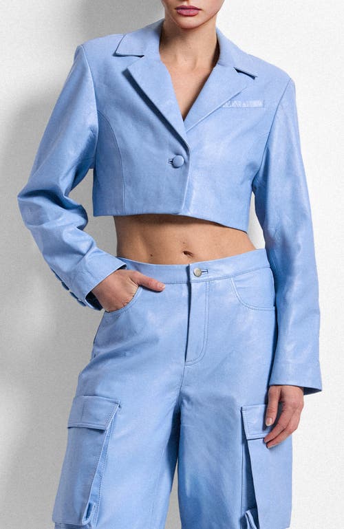 As By Df Poppy Leather Blazer In Blue