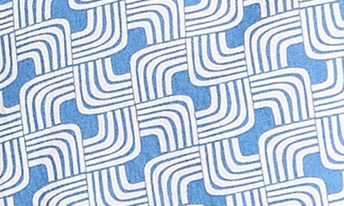 Ben Sherman Regular Fit Geo Print Organic Cotton Twill Button-up Shirt In Airforce Blue