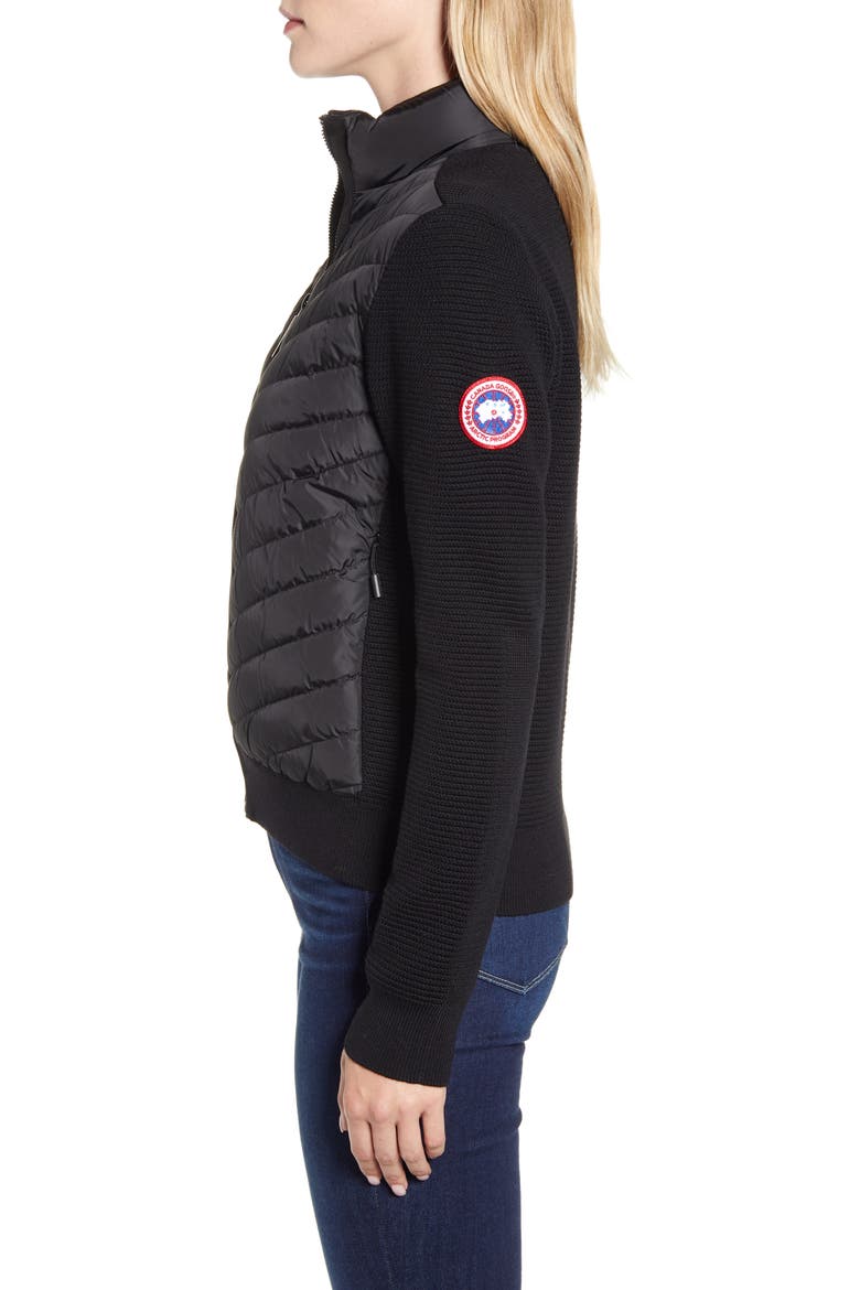 Hybridge Quilted & Knit Jacket, Alternate, color, BLACK
