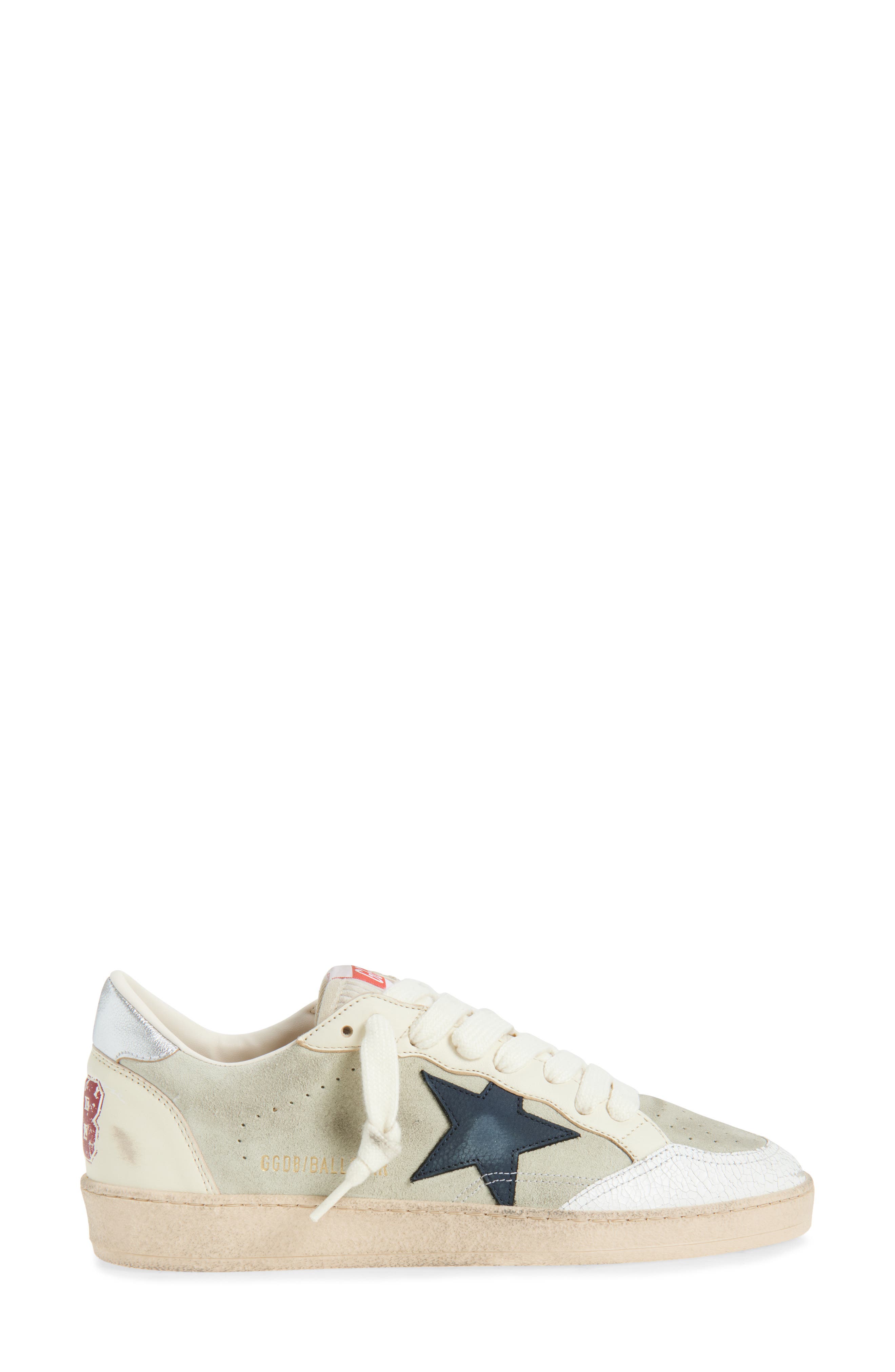 Golden Goose Ball Star Low Top Sneaker, Alternate, color, Grey/White/Beige/Navy
