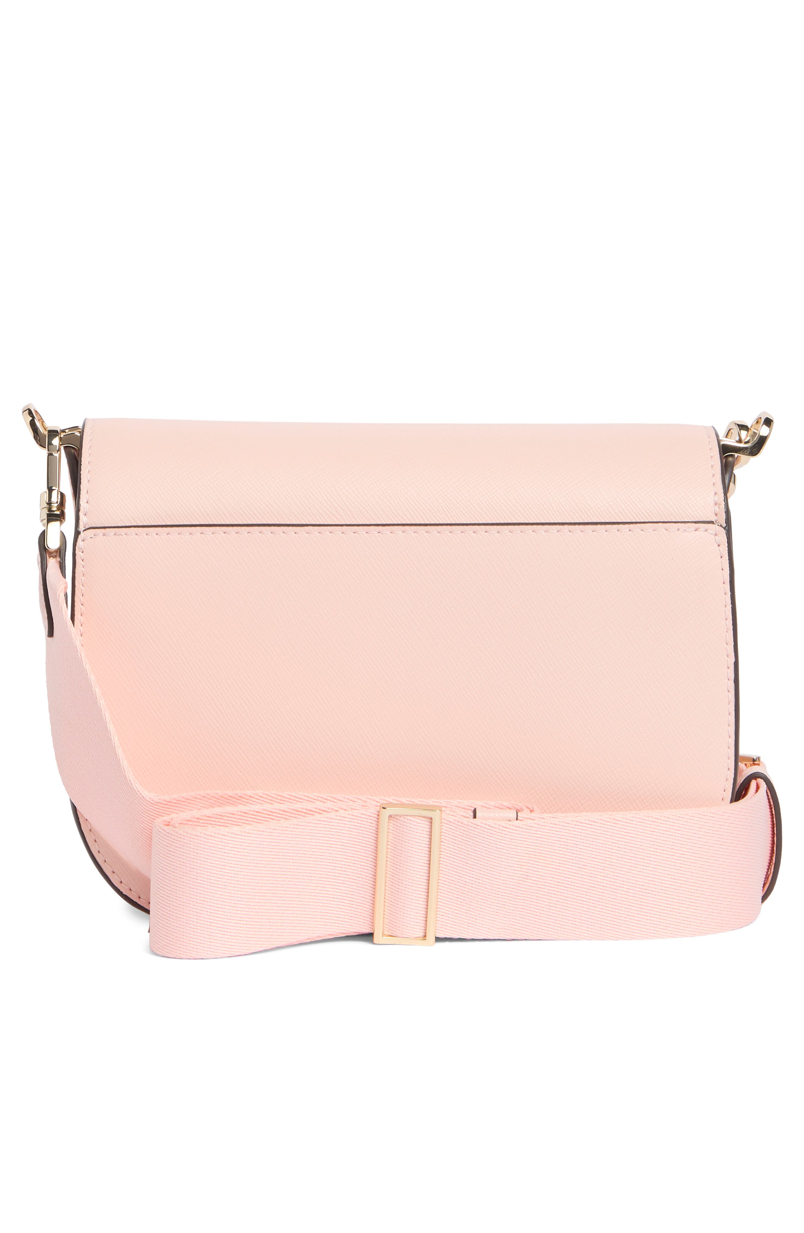 Kate Spade New York madison saffiano leather saddle bag, Alternate, color, Conch Pink