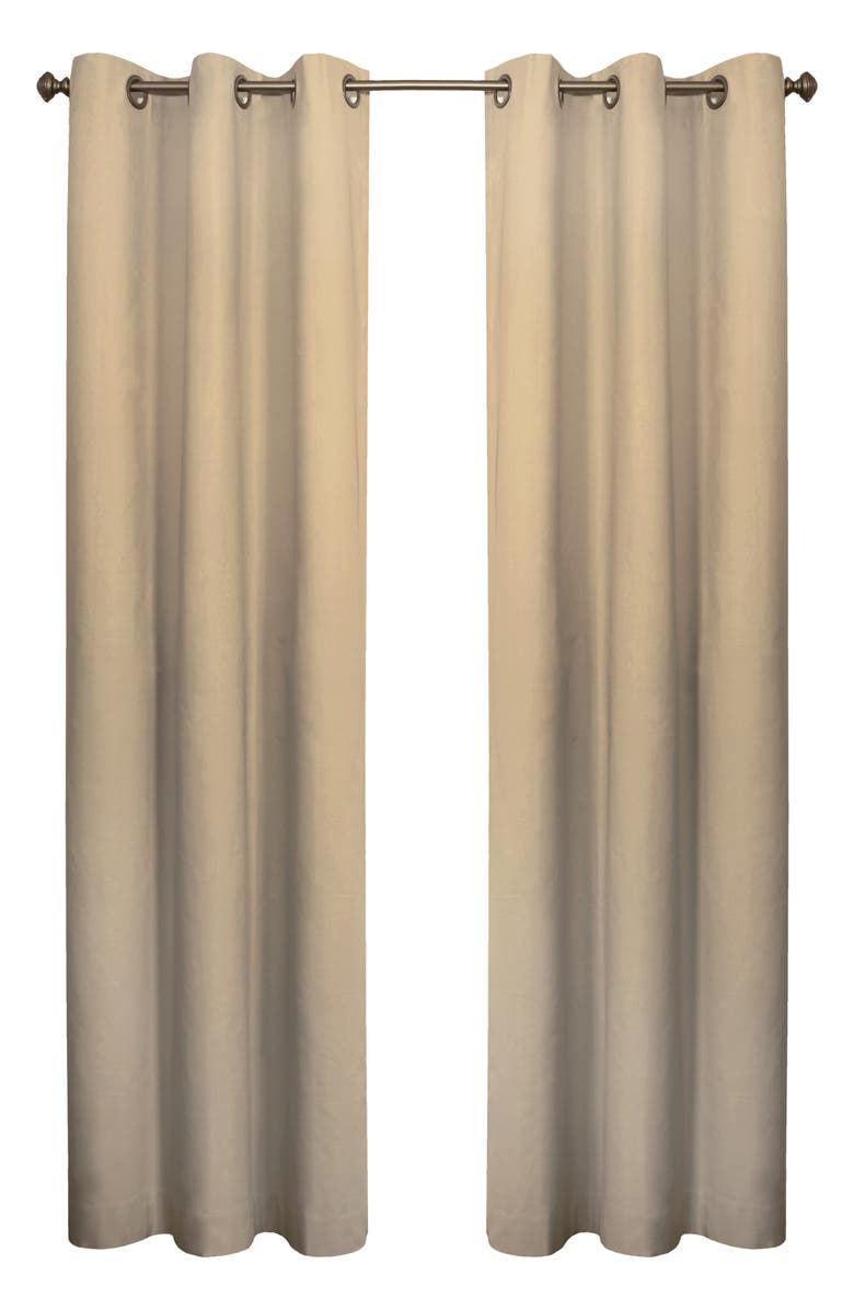 Outdoor Decor by Commonwealth Set of 2 Cotton Curtain Panels, Main, color, Khaki