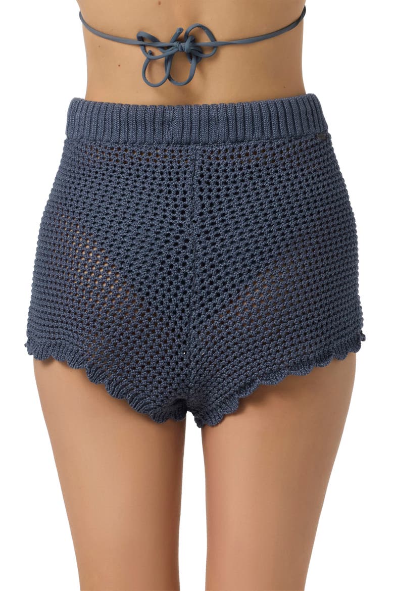 Consuelo Open Stitch Cover-Up Shorts, Alternate, color, SLATE