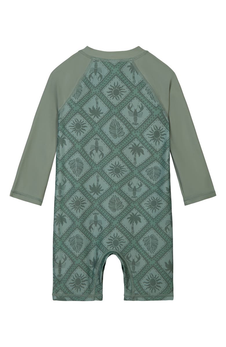 OSHKOSH BGOSH Long Sleeve Rashguard & Bucket Hat Set, Alternate, color, Olive