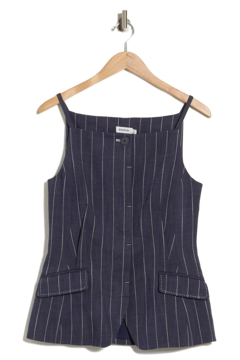 Edie Striped Sleeveless Top, Main, color, MIDNIGHT STRIPE