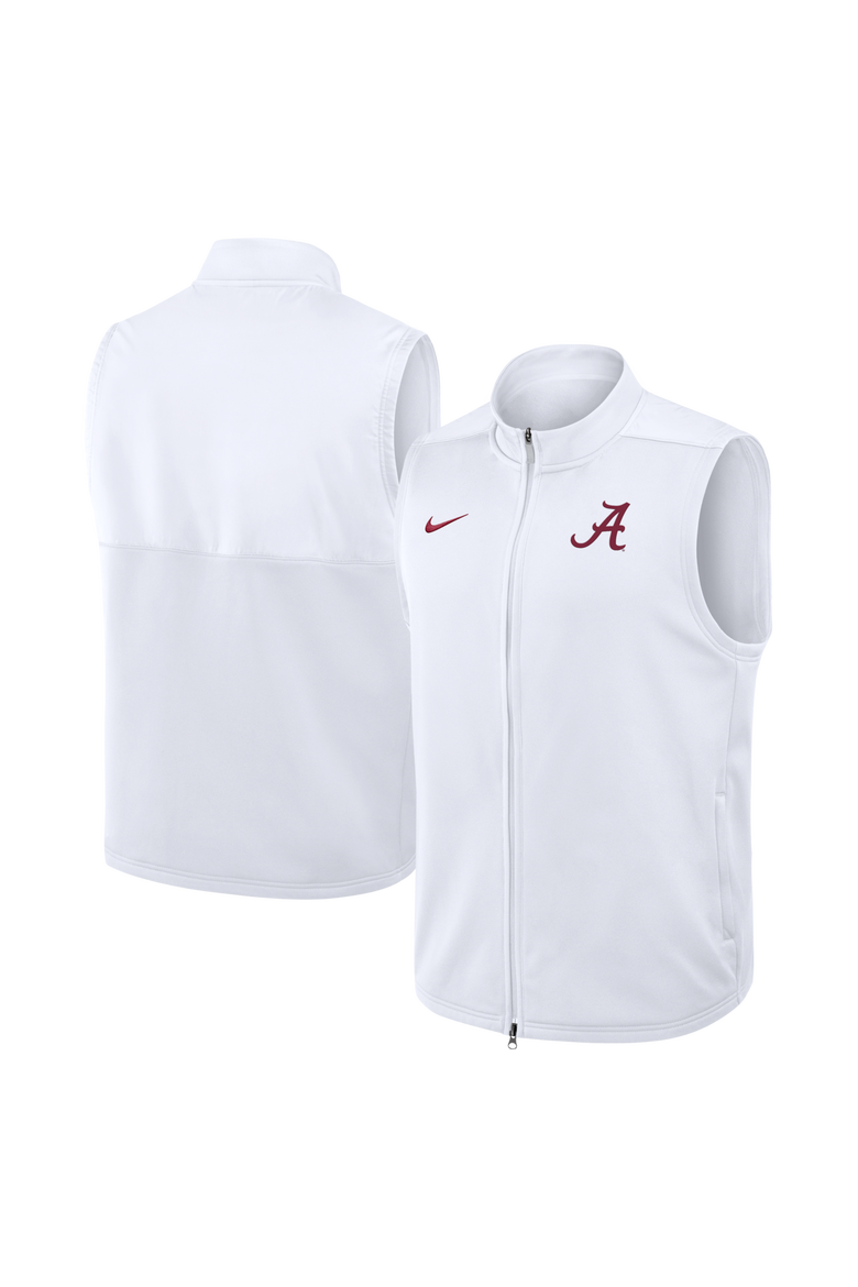 Men's Nike White Alabama Crimson Tide Primetime Victory Therma-FIT Full-Zip Vest, Main, color, White