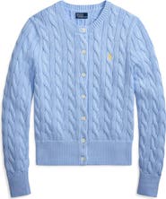 Polo Ralph Lauren Cable Knit Cotton Crewneck Cardigan