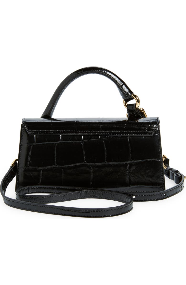 Jacquemus Le Chiquito Long Croc Embossed Leather Convertible Bag, Alternate, color,