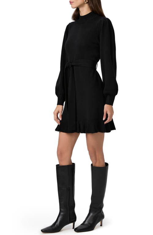 Paige Julita Long Sleeve Wool Blend Sweater Dress In Black