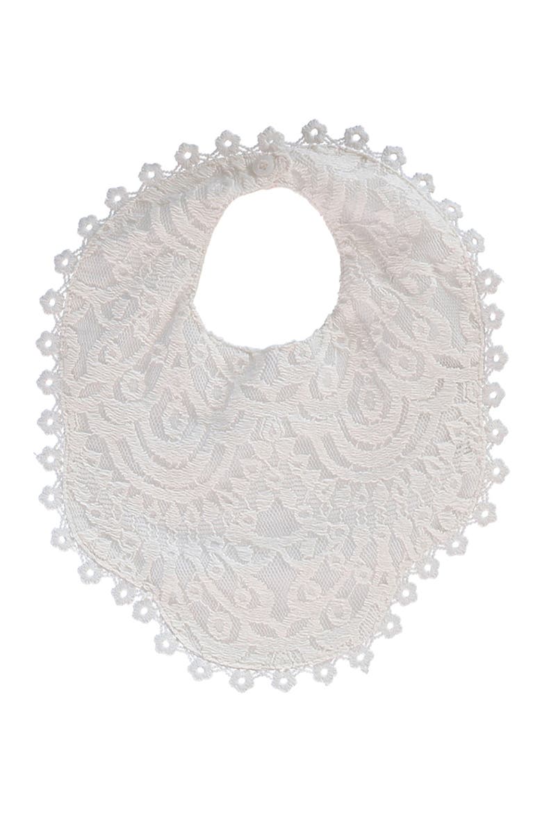 4-Piece All Lace Christening Set with Bonnet & Bib, Alternate, color, OFF WHITE