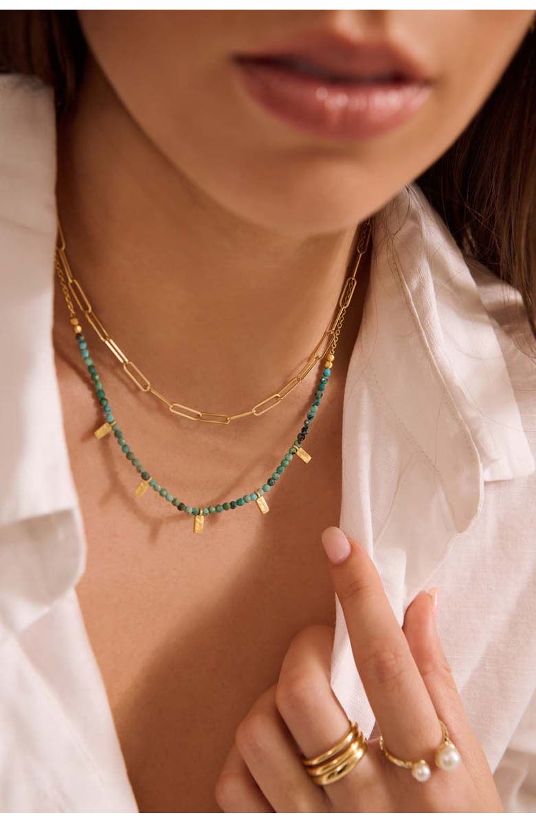 Murkani Turquoise Choker, Alternate, color, Yellow Gold