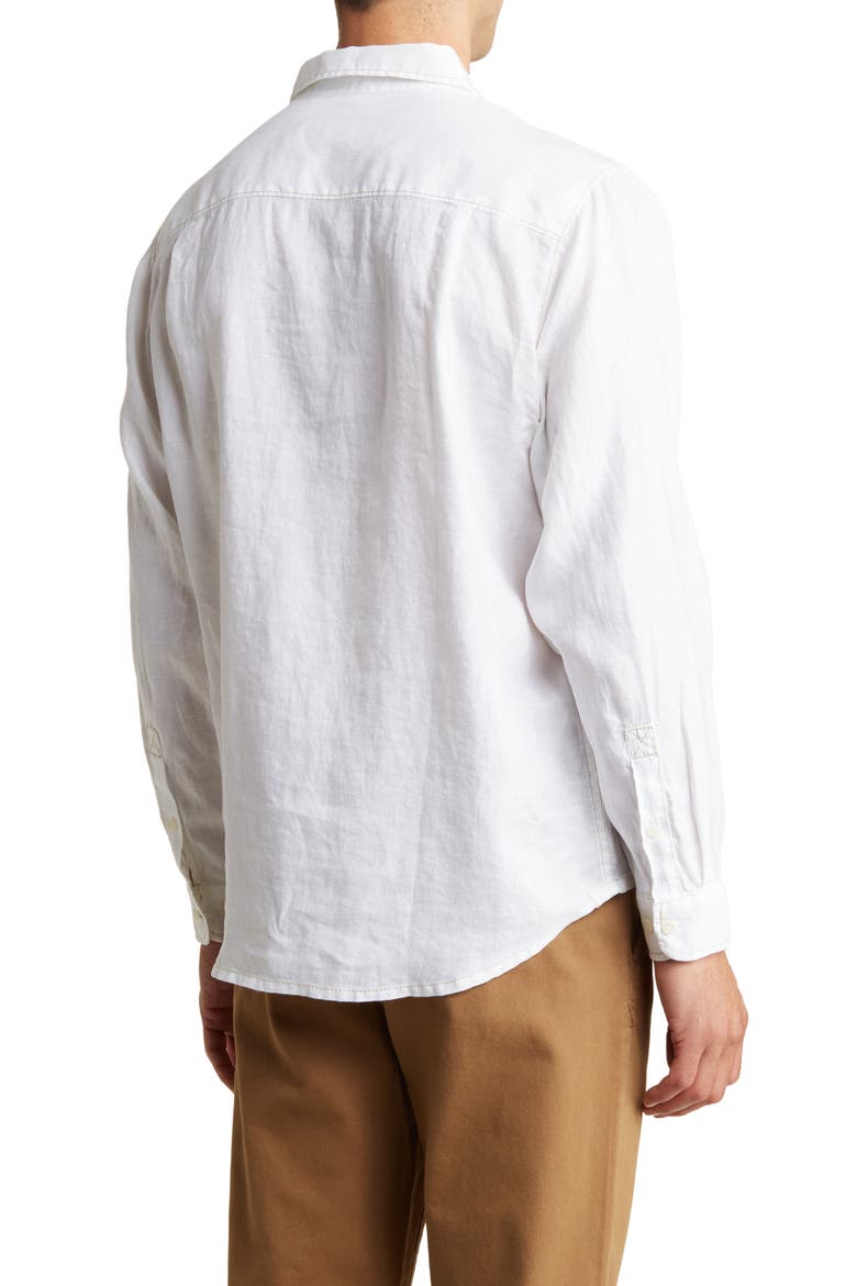 New Party Breezer Linen Long Sleeve Button-Up Shirt, Alternate, color, WHITE