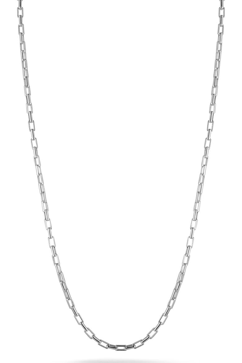 18k Gold over Sterling Silver Square Link Chain Necklace, Main, color, SILVER