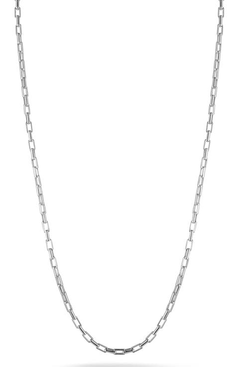 18k Gold over Sterling Silver Square Link Chain Necklace