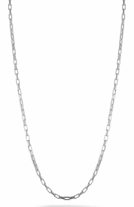 18k Gold over Sterling Silver Square Link Chain Necklace