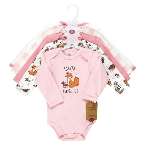 Touched By Nature Little Soft Organic Cotton Long-sleeve One-piece Essentials In Pink