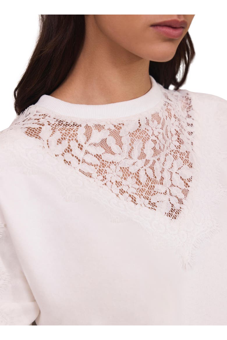 Broderie Detail Sweatshirt, Alternate, color, Ivory