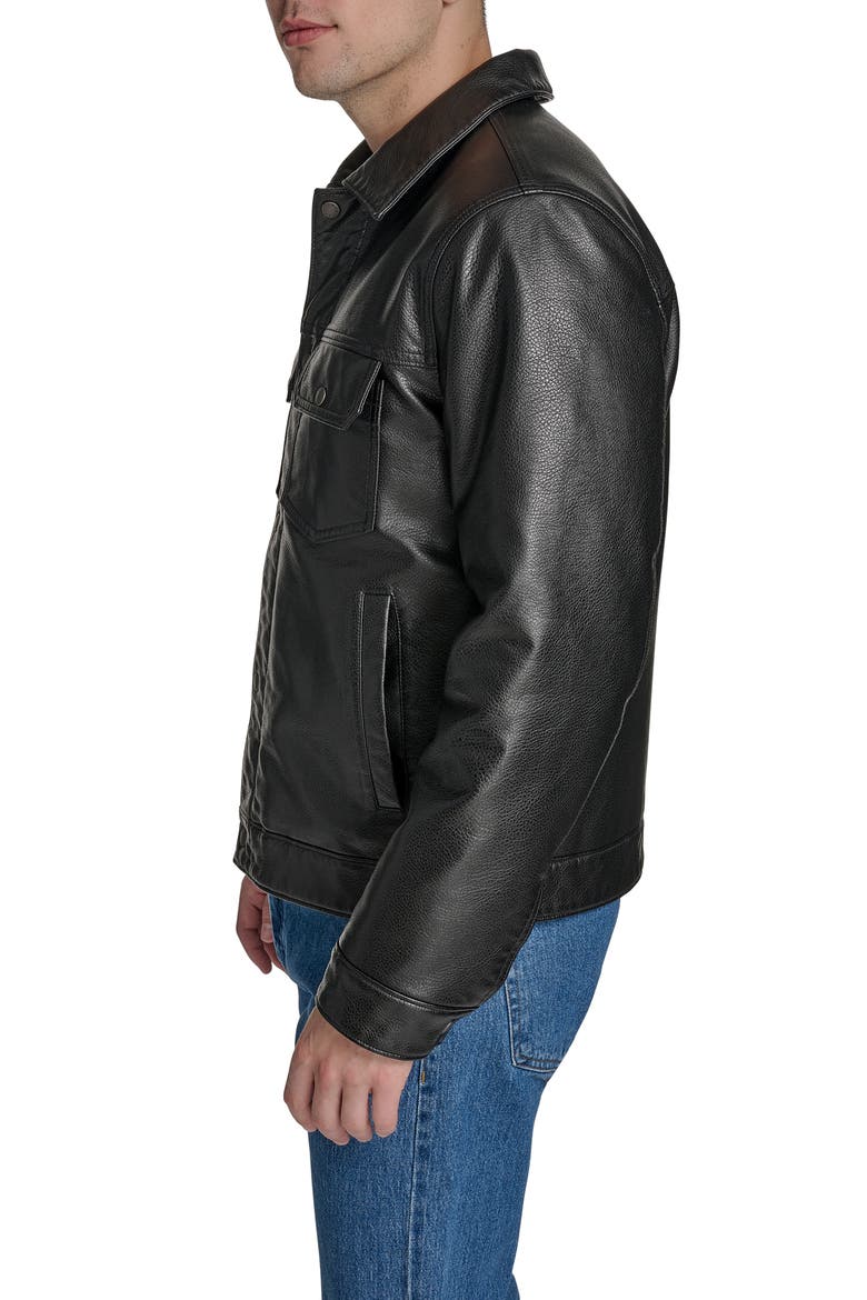 Levi's Relaxed Water Resistant Faux Leather Trucker Jacket (Men