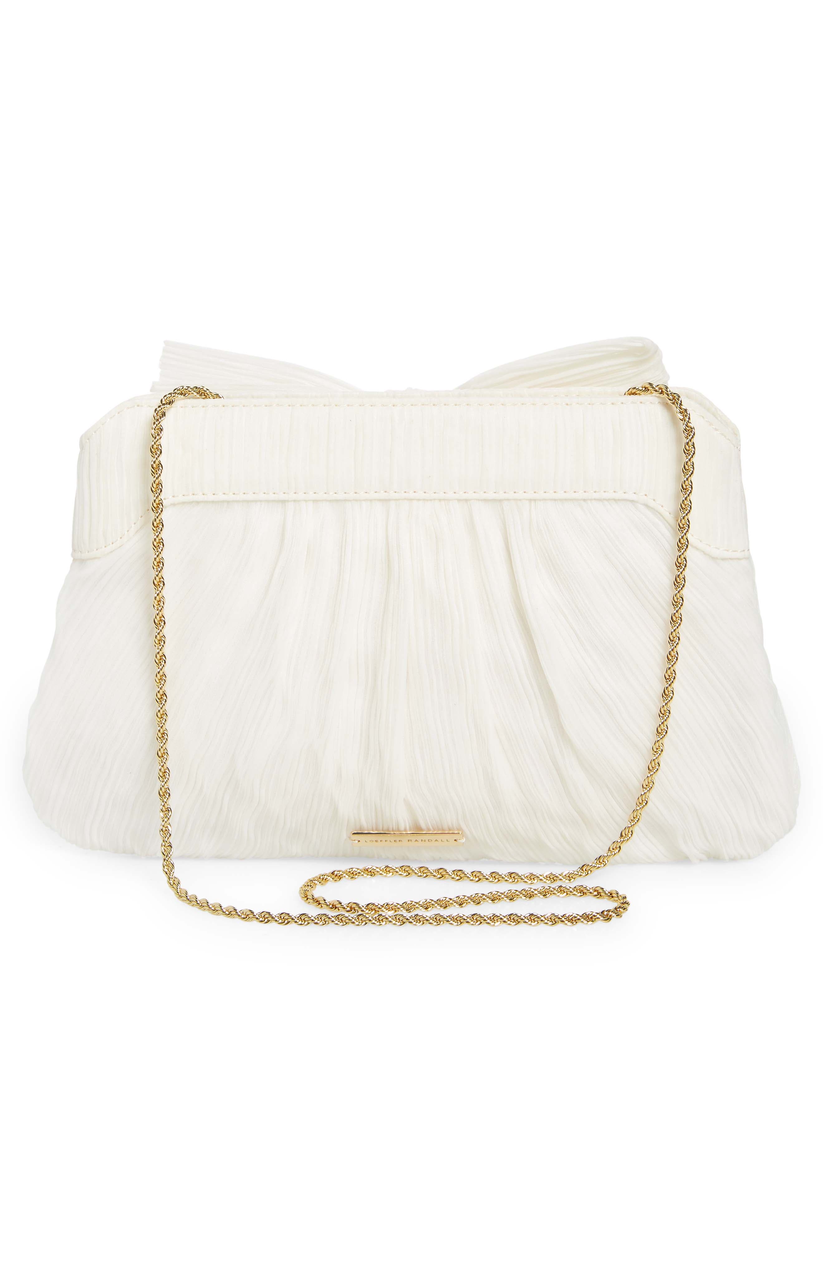 Loeffler Randall Rayne Plissé Clutch, Alternate, color, Pearl