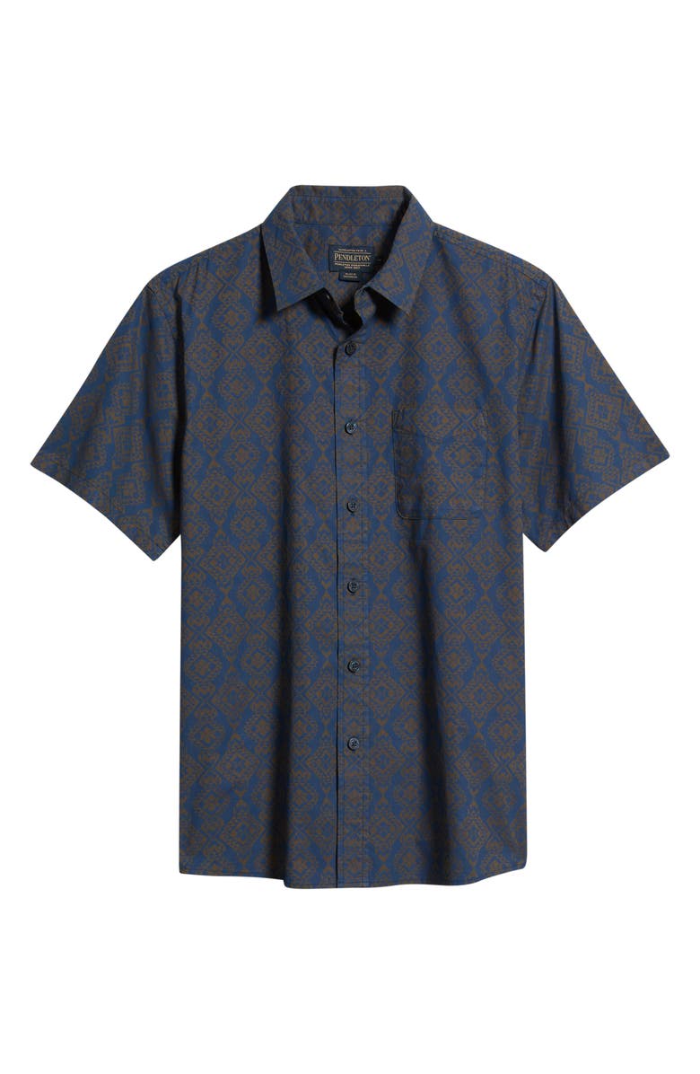 Pendleton Shoreline Short Sleeve Cotton Button-Up Shirt, Main, color,