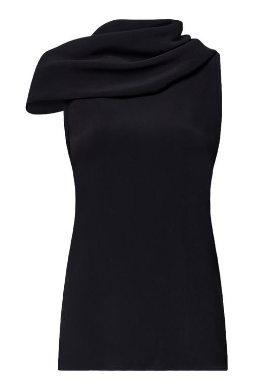 Another Tomorrow Cowl Neck Blouse In Black