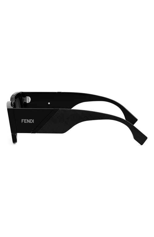 Fendi ' Diagonal 51mm Rectangular Sunglasses In Black