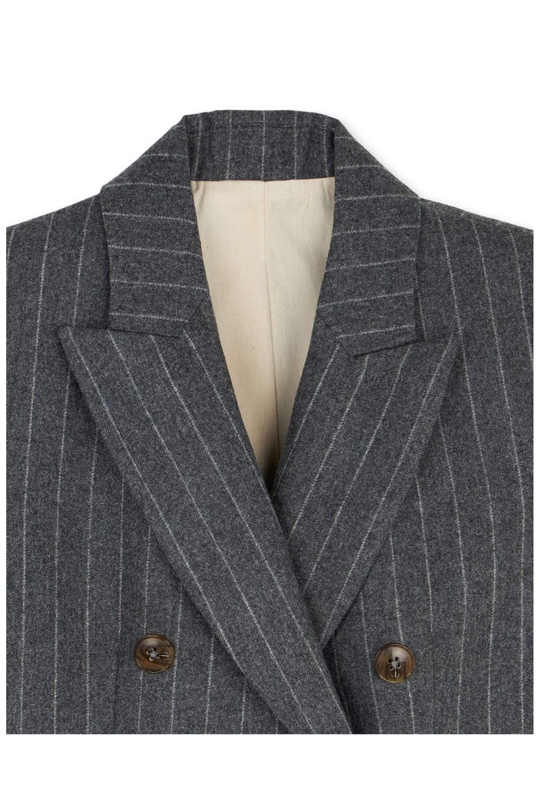 Brandy Classic Double-Breasted Pinstripe Jacket, Alternate, color, MELANGE