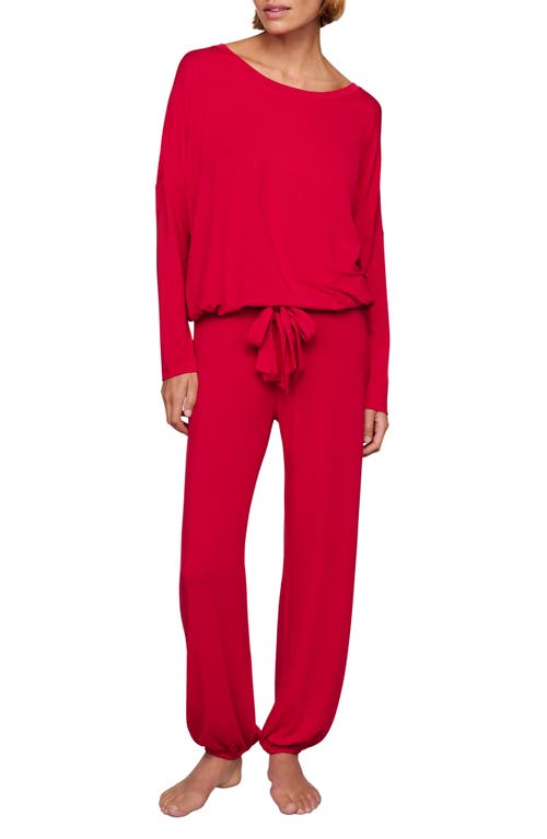 Eberjey Gisele Jersey Knit Slouchy Pajamas In Red
