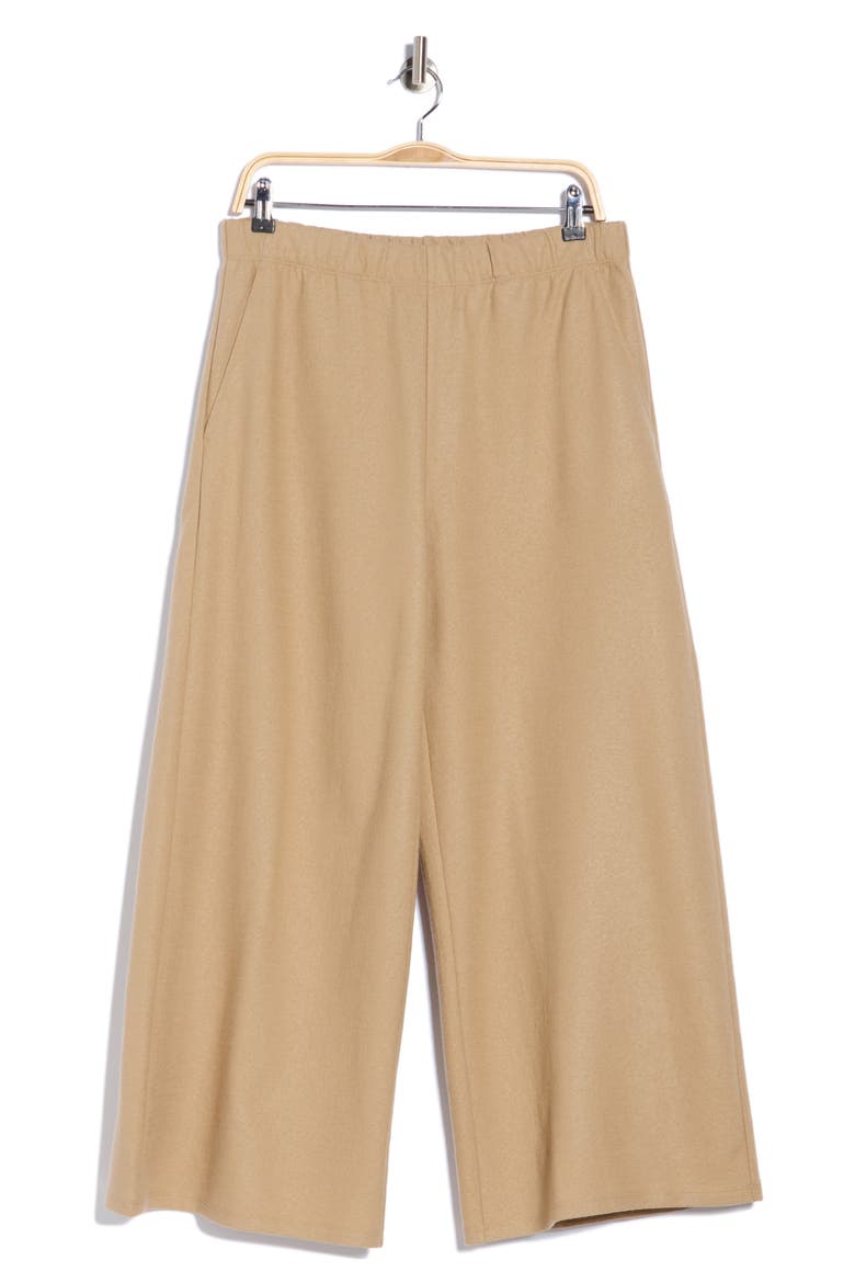 Wool Wide Leg Ankle Pants, Main, color, BISCUIT